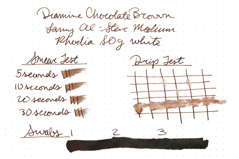 Diamine Chocolate Brown - Ink Sample