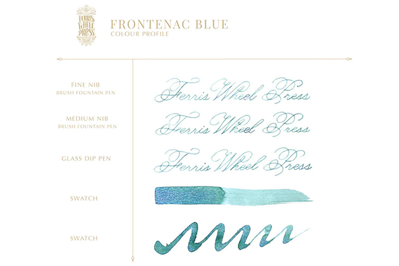 Ferris Wheel Press Frontenac Blue - 38ml Bottled Fountain Pen Ink - The ...