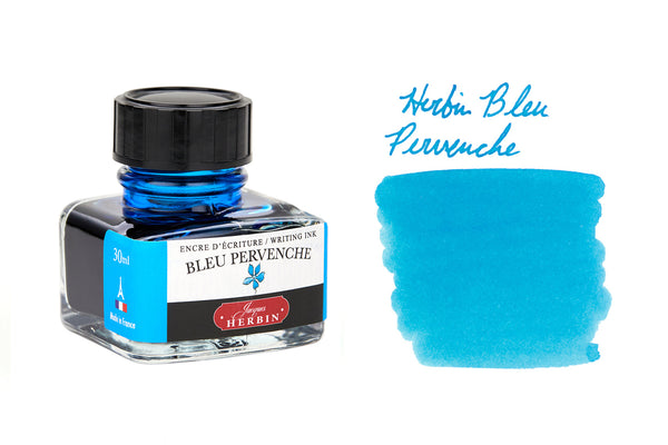 Jacques Herbin - Ref 11514T - Writing Ink for Fountain Pens & Rollerball  Pens - Bleu Calanque - 10ml Bottle