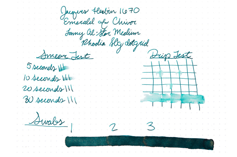 Jacques Herbin 1670 Emerald of Chivor - Ink Sample