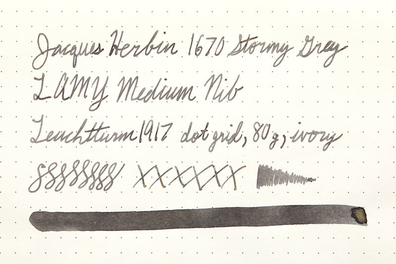 Jacques Herbin 1670 Stormy Grey - Ink Sample