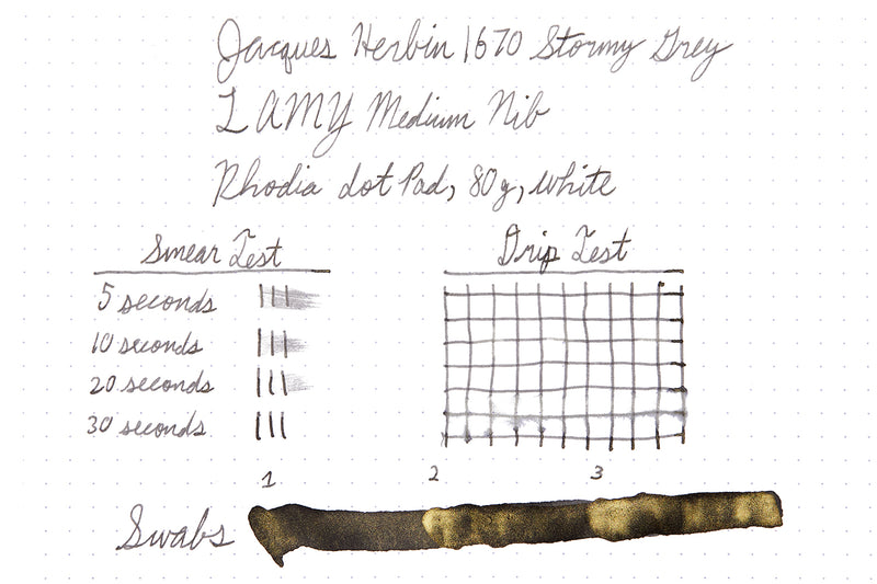 Jacques Herbin 1670 Stormy Grey - Ink Sample