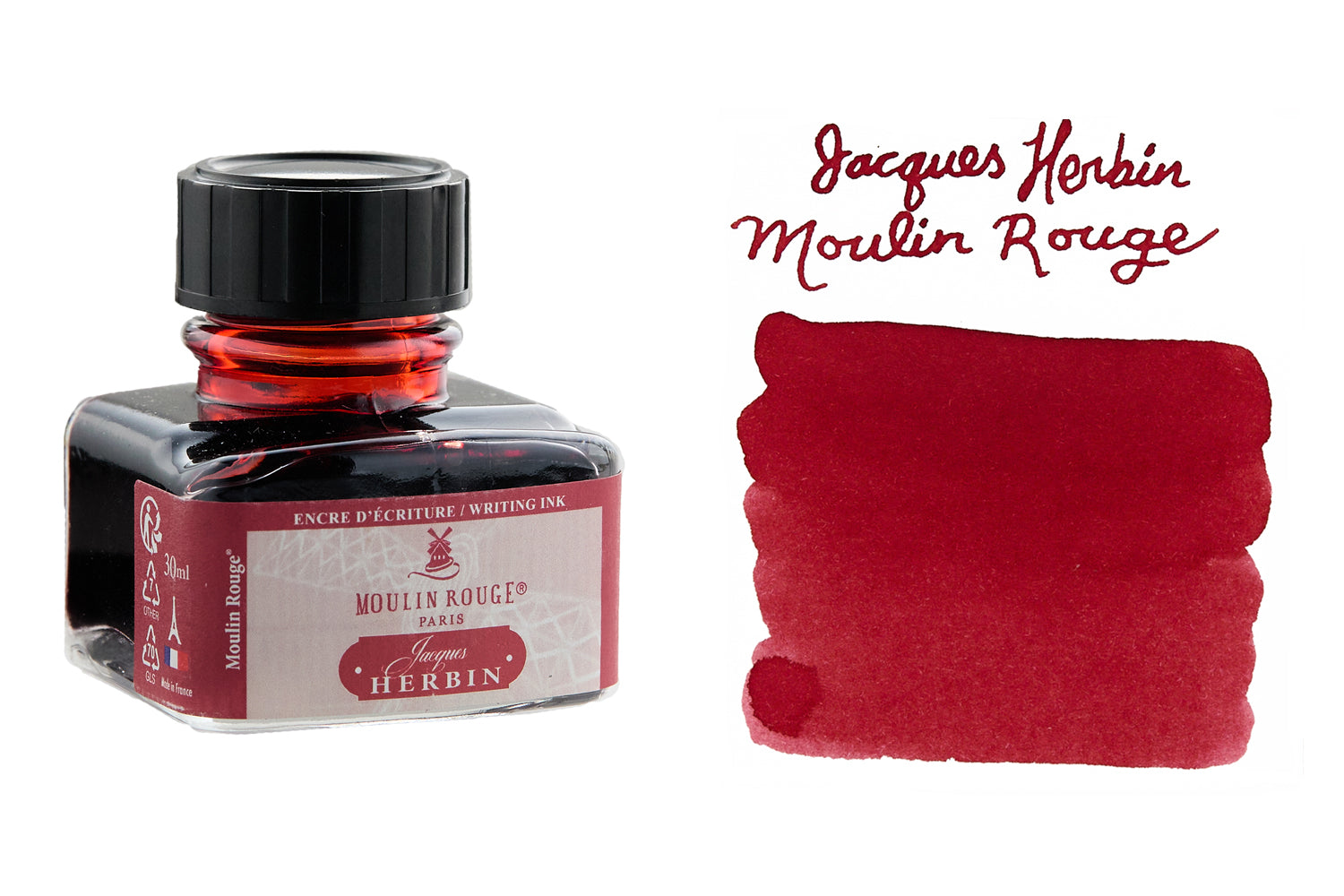 Jacques Herbin Moulin Rouge - 30ml Bottled Fountain Pen Ink - The 