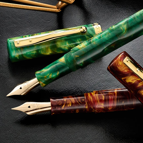 X \ Goulet Pens على X: Glow-in-the-dark resin fountain pens with