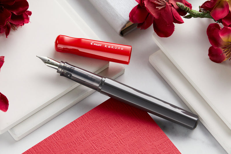 Pilot Kakuno Fountain Pen - Red/Gray