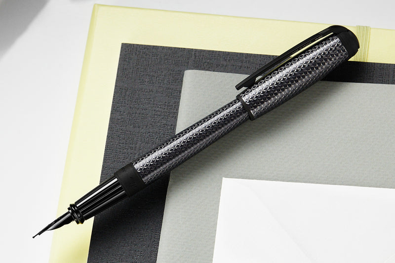 S.T. Dupont Line D Large Fountain Pen - Firehead Guilloche Graphite