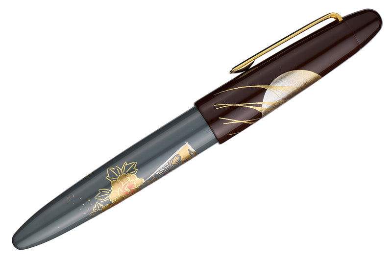 Sailor 1911 King of Pens Maki-e Fountain Pen - Hanafuda Tsukimi-de-ippai (Limited Edition)