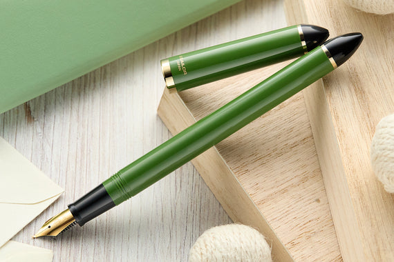 Sailor Compass Fude De Mannen Fountain Pen - Dark Green, 55°