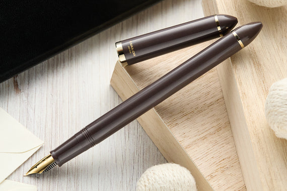 Sailor Compass Fude De Mannen Fountain Pen - Pearl Brown, 40°