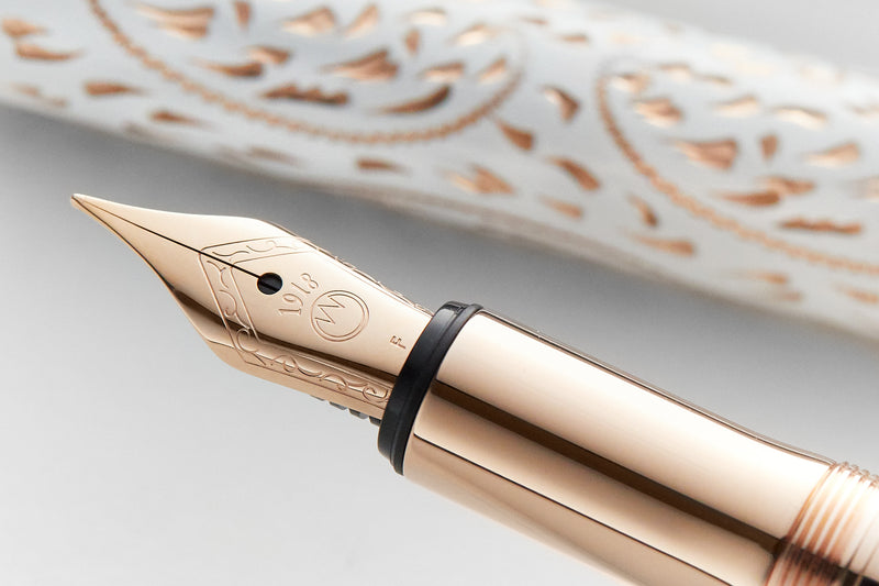 Waldmann Xetra Vienna Fountain Pen - White/Rose Gold