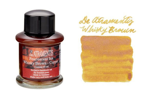 De Atramentis Pearlescent Whisky Brown-Copper - 45ml Bottled Ink