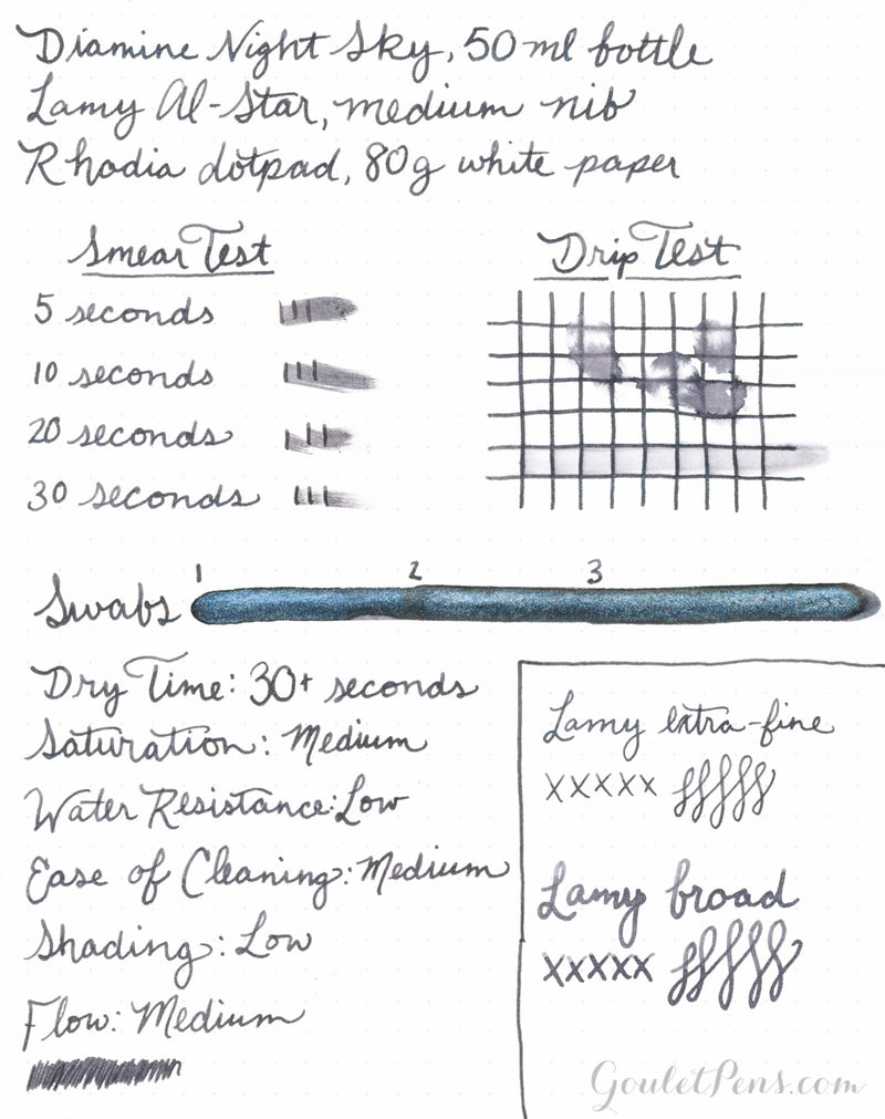 Diamine Night Sky - Ink Sample