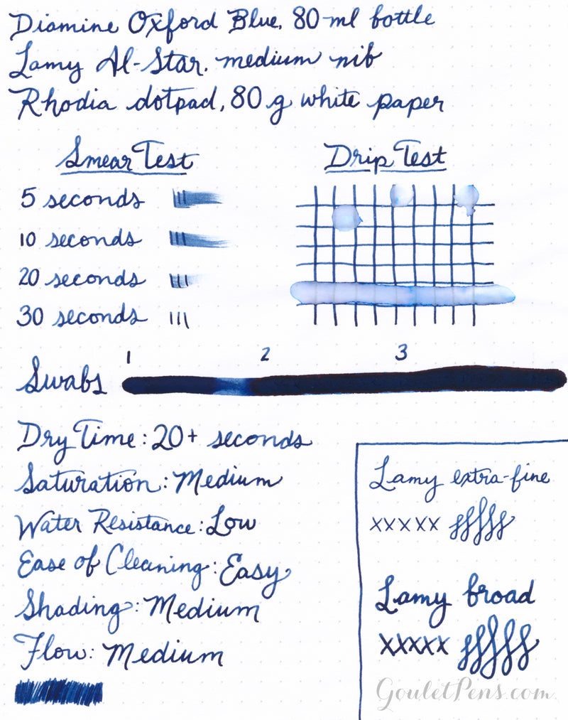 Diamine Oxford Blue - 80ml Bottled Ink