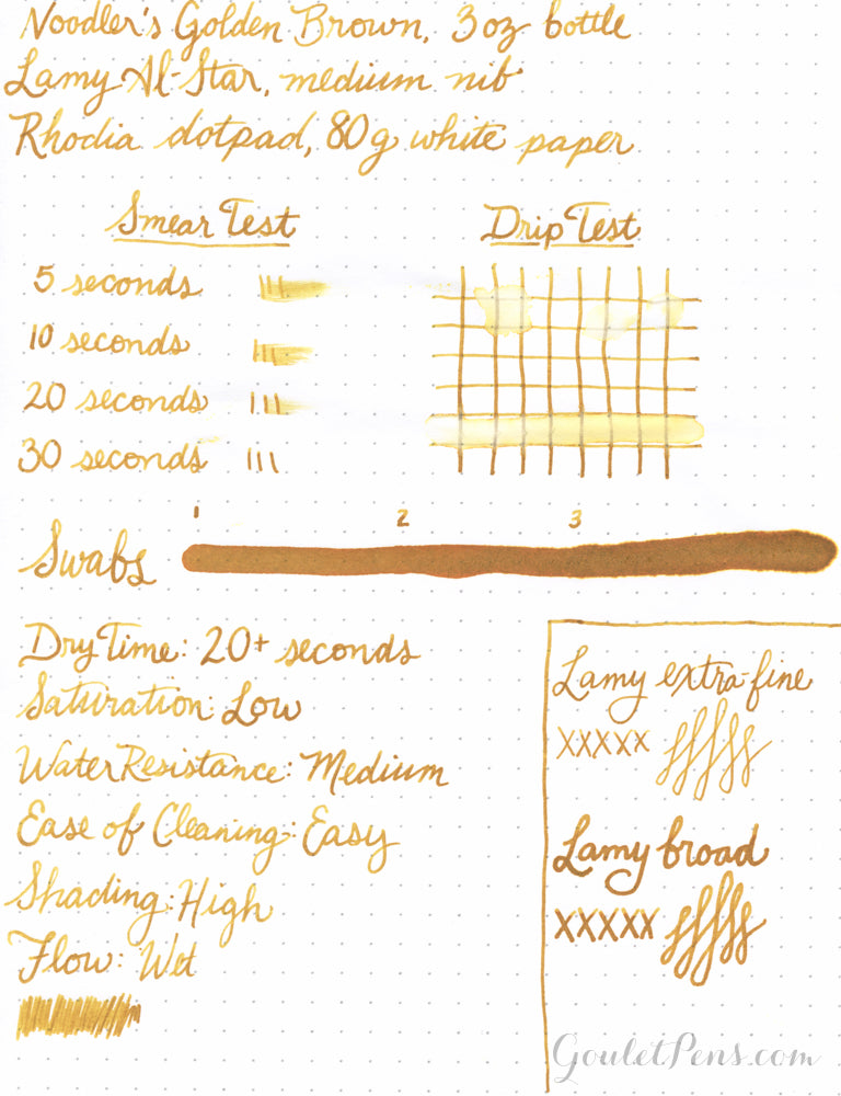 Noodler's Golden Brown - Ink Sample