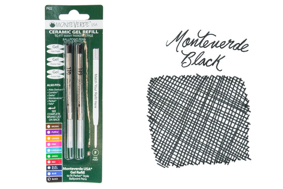 Monteverde P42 Rollerball Refills - Black, 2-Pack