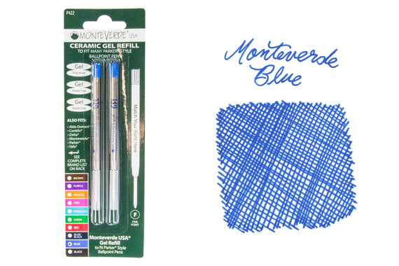 Monteverde P42 Rollerball Refills - Blue, 2-Pack