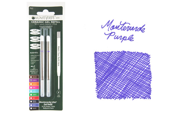 Monteverde P42 Rollerball Refills - Purple, 2-Pack