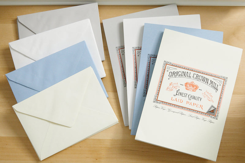 Original Crown Mill Classic Laid Small Envelopes - Light Blue