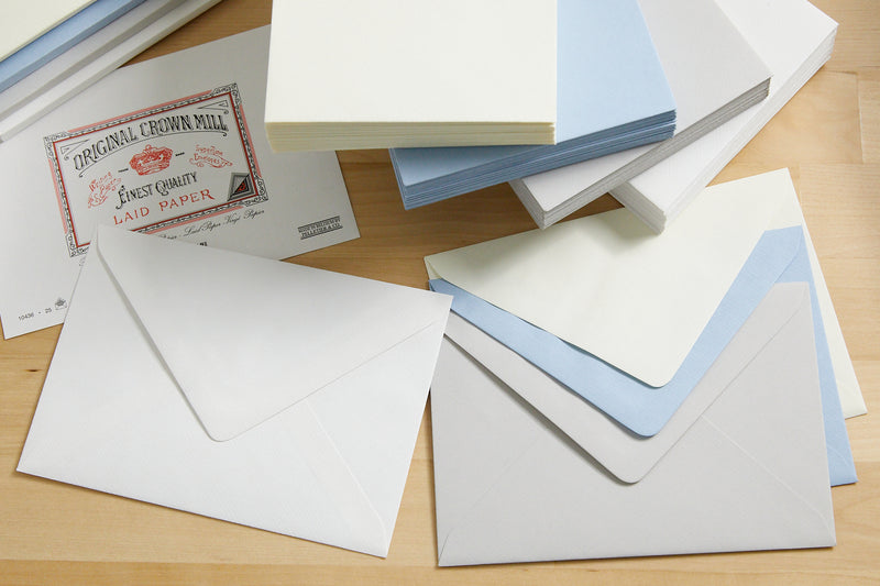 Original Crown Mill Classic Laid Small Envelopes - Light Blue