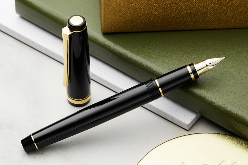 Pilot Falcon Fountain Pen - Black/Gold - The Goulet Pen Company