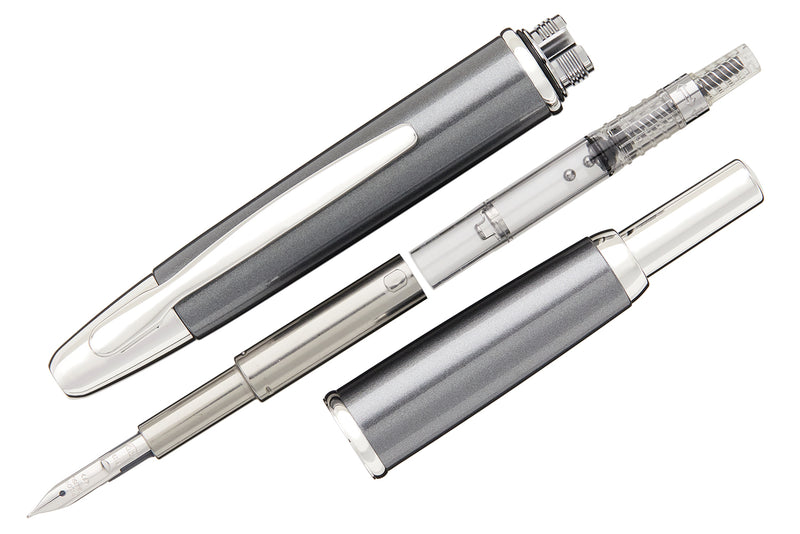 Pilot Vanishing Point Fountain Pen - Gun Metal/Rhodium