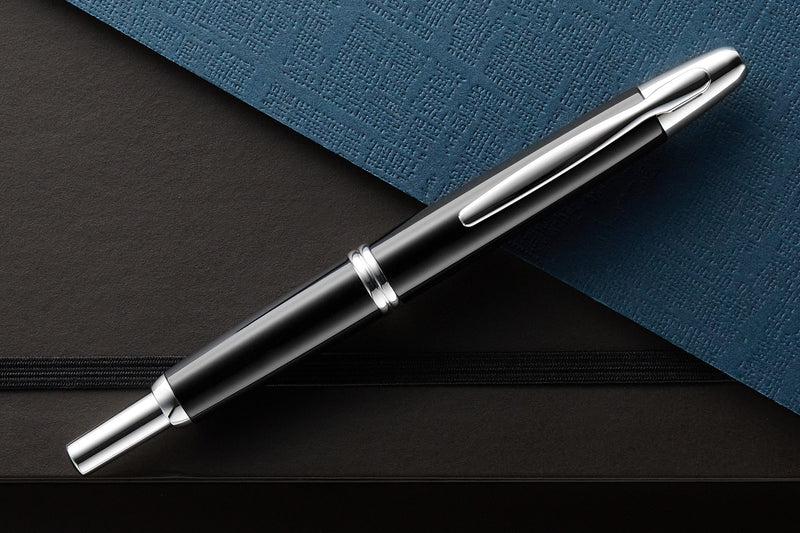 Pilot Vanishing Point Fountain Pen - Black/Rhodium - The Goulet Pen Company