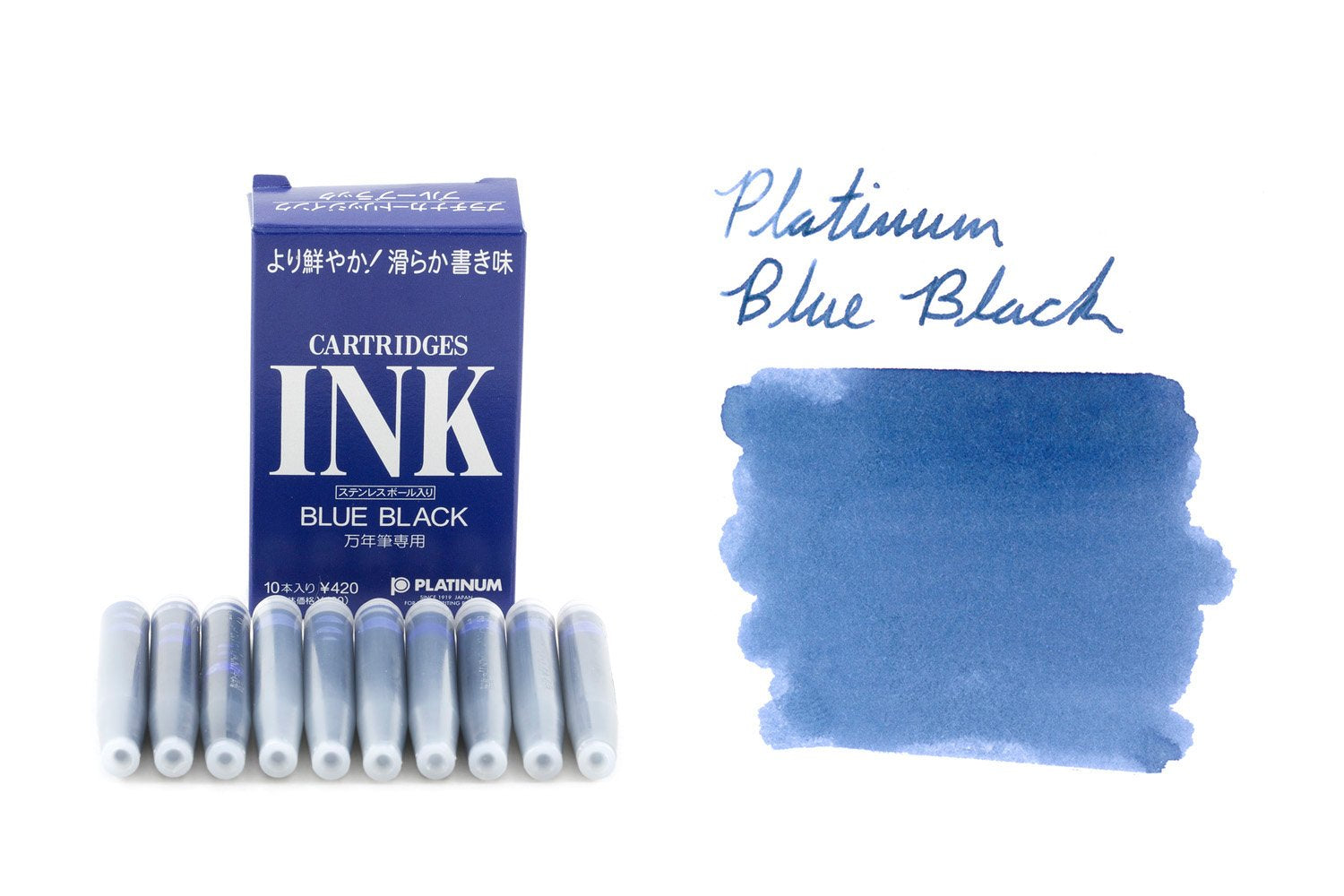 100 Pieces Blue Black Pen Ink Cartridge Fountain Pen Cartridges Refillable Fountain Pen Cartridge, 3.4 mm Bore Diameter