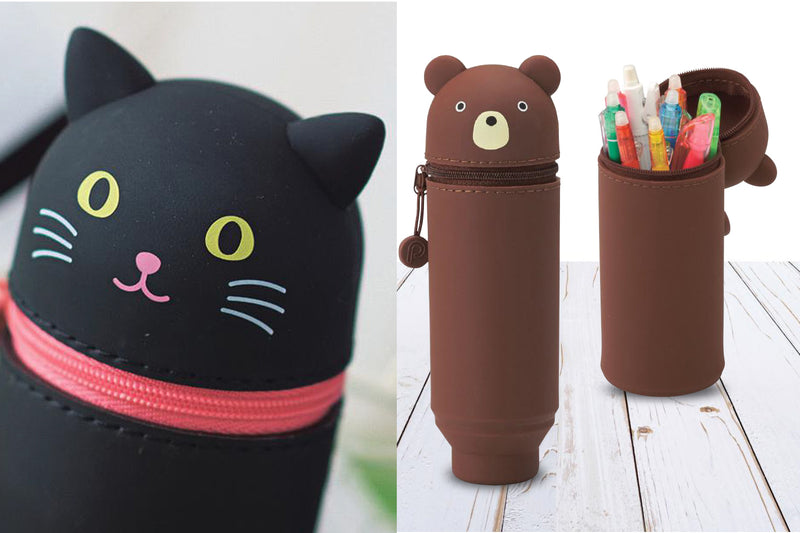 PuniLabo Stand Up Pen Case - Black Cat