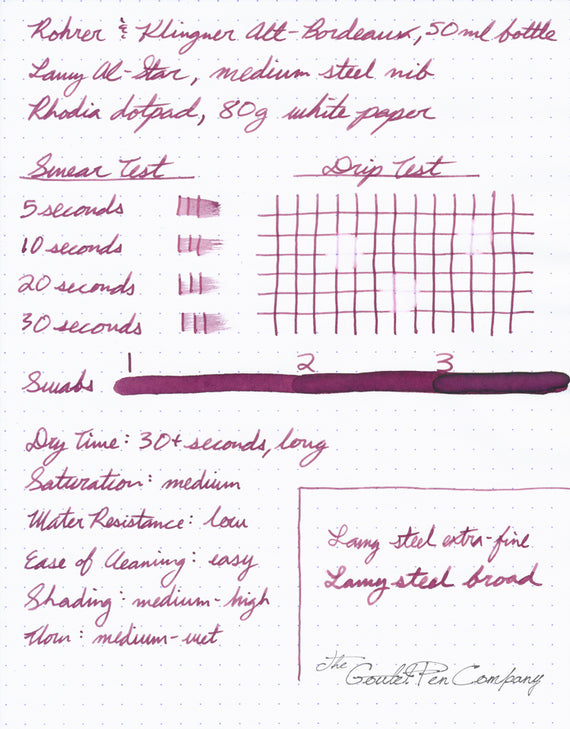 Rohrer & Klingner Alt-Bordeaux fountain pen ink