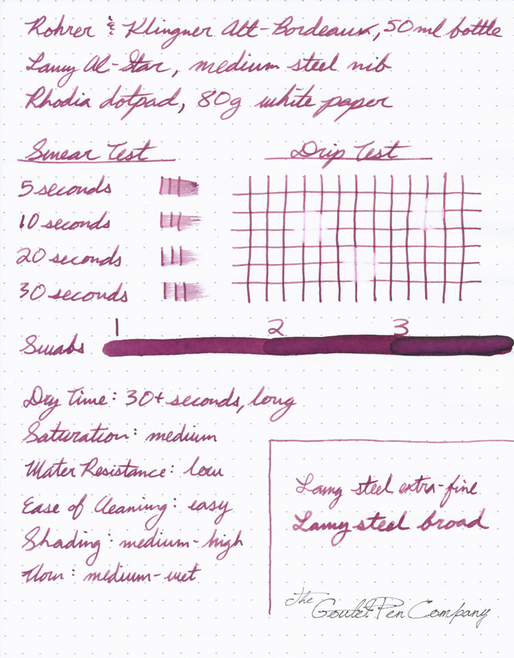 Rohrer & Klingner Alt-Bordeaux - Ink Sample