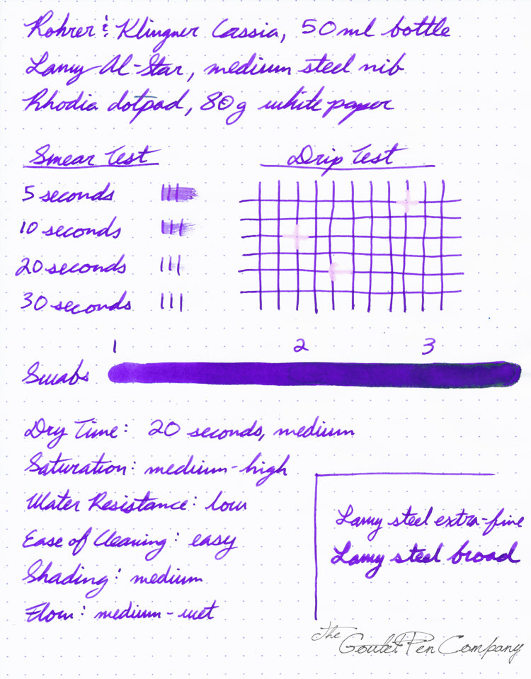 Rohrer & Klingner Cassia - Ink Sample