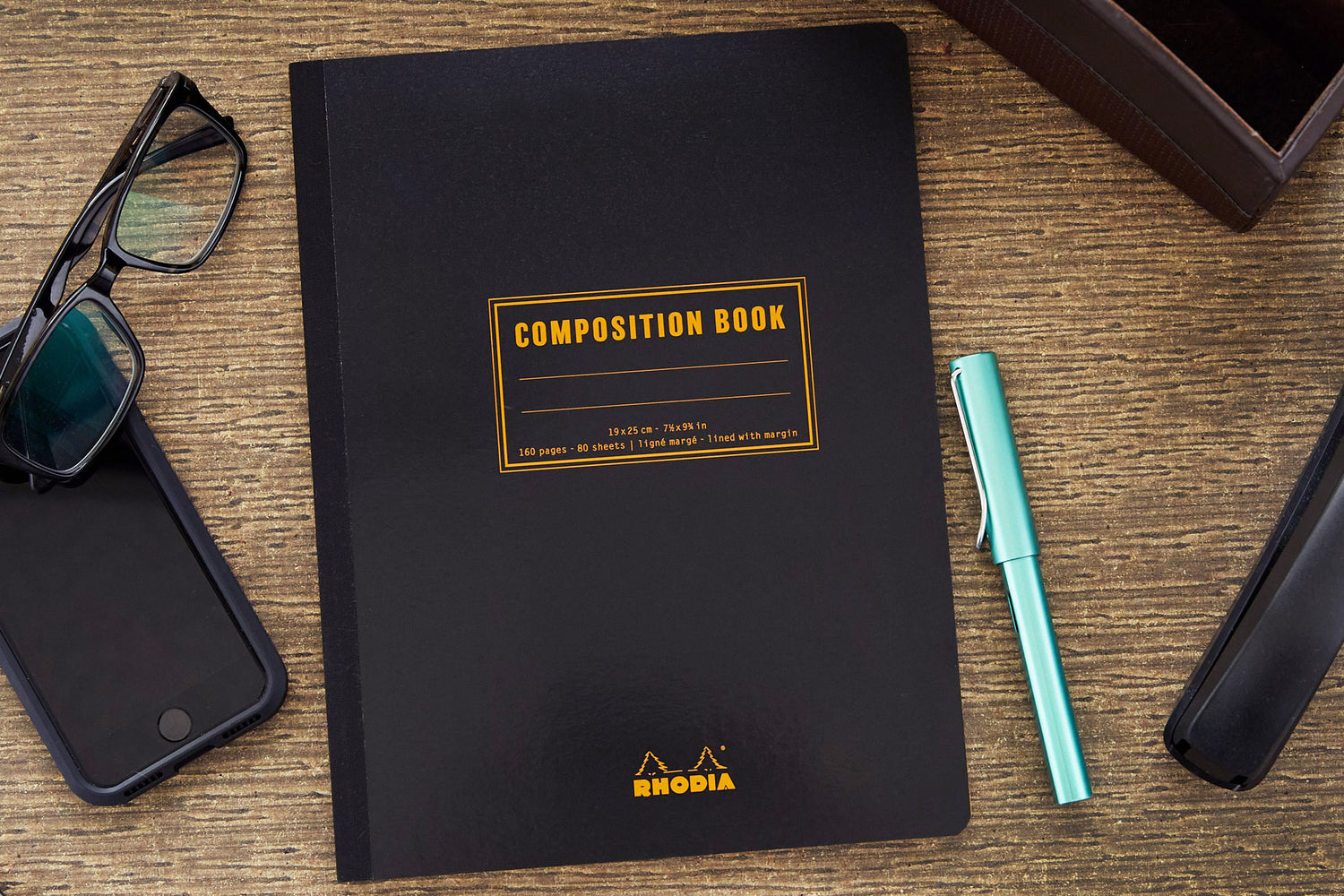 Carnet Composition Book A5 quadrillé - Noir - Rhodia