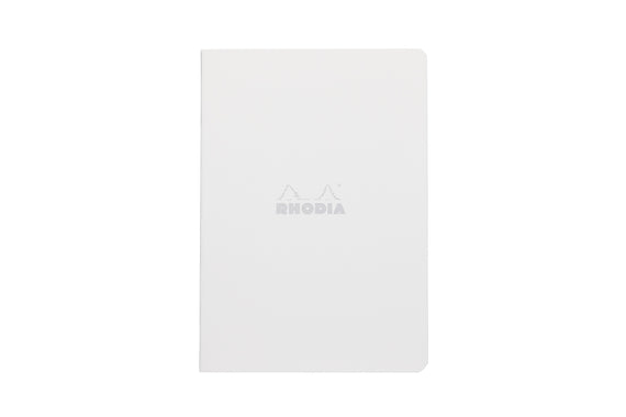 Rhodia Classic Side Staplebound A5 Notebook - Ice White, Lined