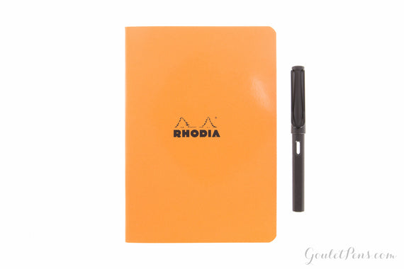 Rhodia Classic Side Staplebound Notebook - Orange, Lined (5.83 x 8.27)