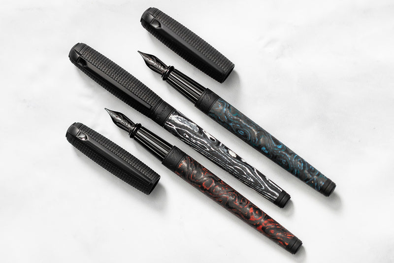 S.T. Dupont Line D Large Carbon Fountain Pen - Dark Storm