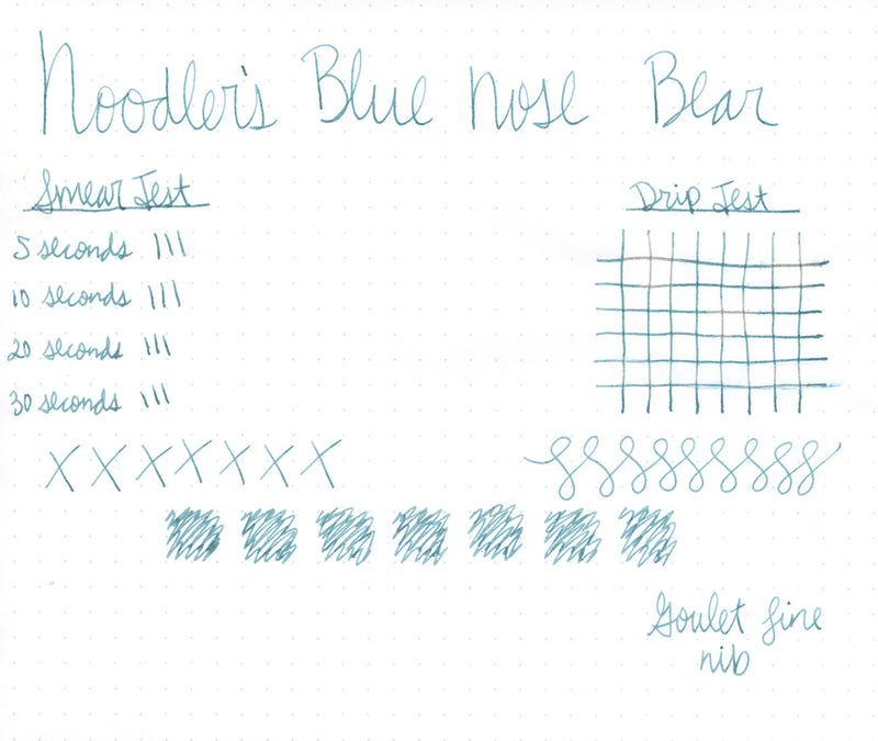 Noodler's Blue Nose Bear - Ink Sample