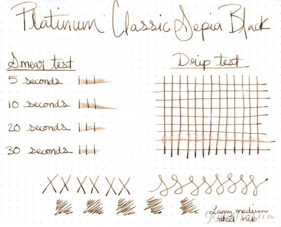 Platinum Classic Sepia Black fountain pen ink