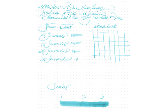 Noodler's Blue Nose Bear fountain pen ink